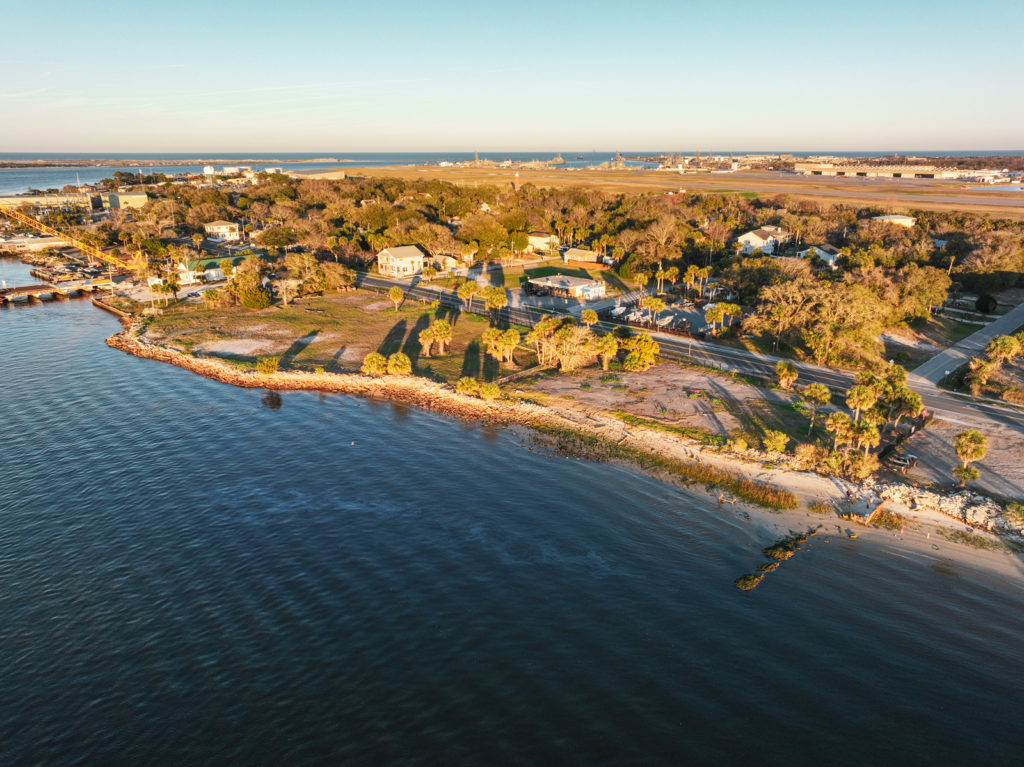 Aerial photograph of the vacant 6.72 acreage in Mayport Village. Photograph courtesy of Tom Schifanella