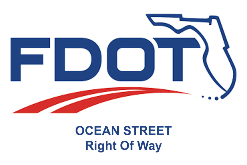 FDOT logo and Ocean Street Right of Way included beneath it.
